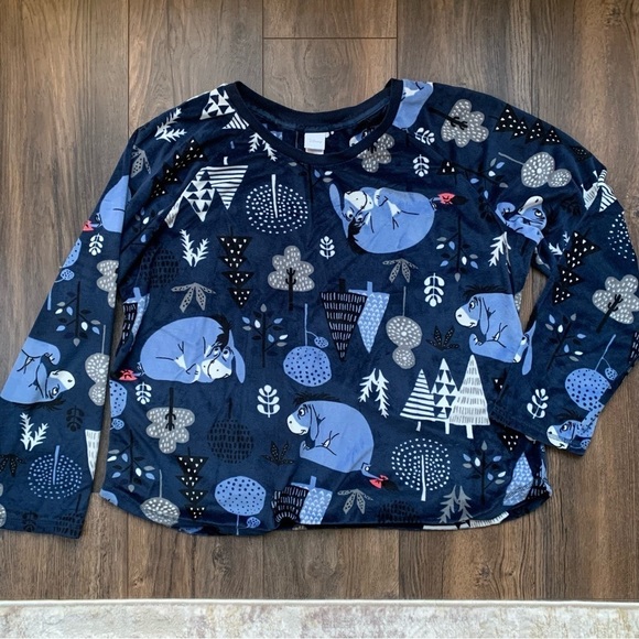 Disney Women's Eeyore Plush Velour 2-Piece Sleepwear Pajama Set - Picture 3 of 15